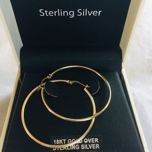 18 k Gold over silver hoop earrings